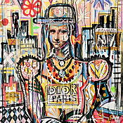 Urban Art Acrylgemälde "Love Dior" (2025) von Mercedes Lagunas