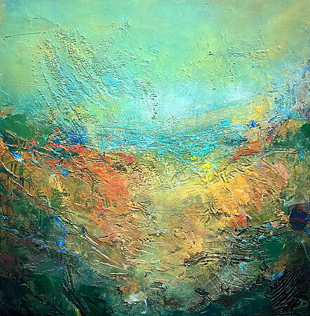 Abstract oil painting &quot;Breathe&quot; (2024) by Dini Christoforou