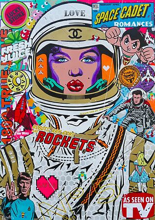 Mixed-Media Gemälde "Lavender Cadet" (2024) von Franko
